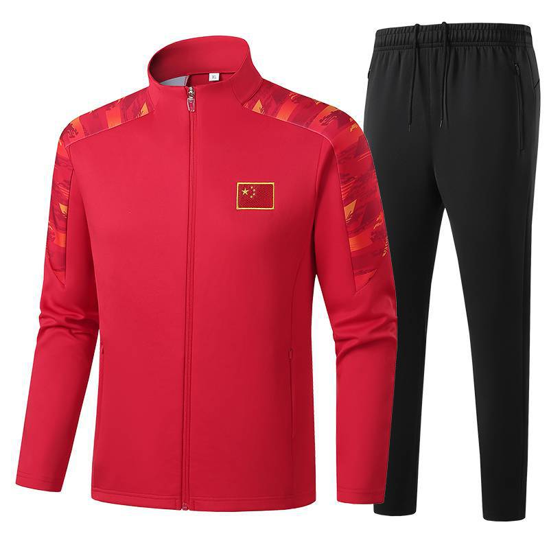 New Chinese team sportswear suit, male and female spring and autumn athletes, sports training suit, sports two-piece suit