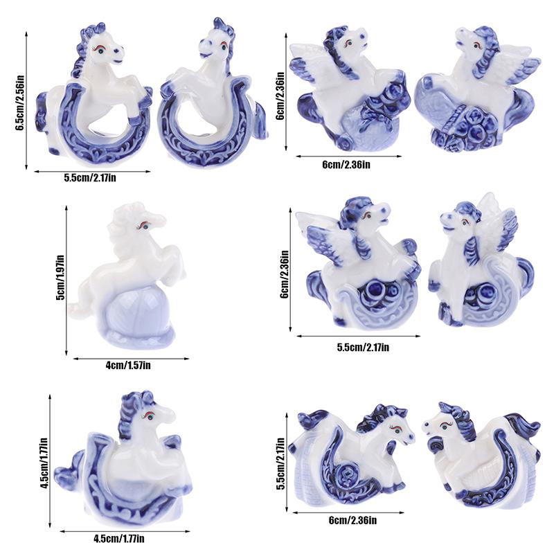 1 шт./пара Год Лошади 2026 Фарфоровая фигурка лошади Керамическая миниатюрная лошадь Украшение Домашний декор Коллекция предметов искусства и ремесел Подарок
