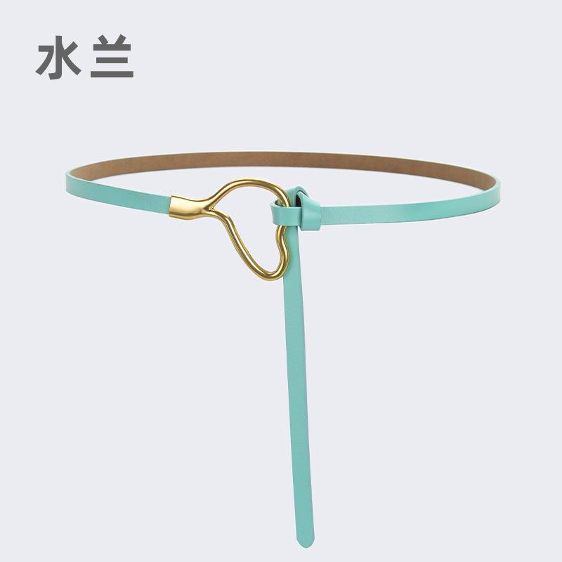 Женский кожаный ремень с узлом и украшением из классической рубашки, простой тонкий пояс из натуральной воловьей кожи, модный