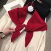 Wool Knitted Triangle Scarf Shawl for Women Autumn and Winter Warm Headscarf, Multifunctional Warm and Versatile Small Scarf for Women