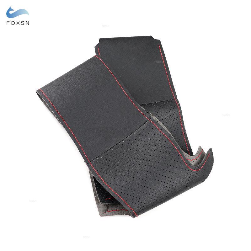 Перфорированная кожаная микрофибра Автоаксессуары Интерьер Накладка на руль с креплениями Для Volvo V40 XC60 S60 LV60 S80L