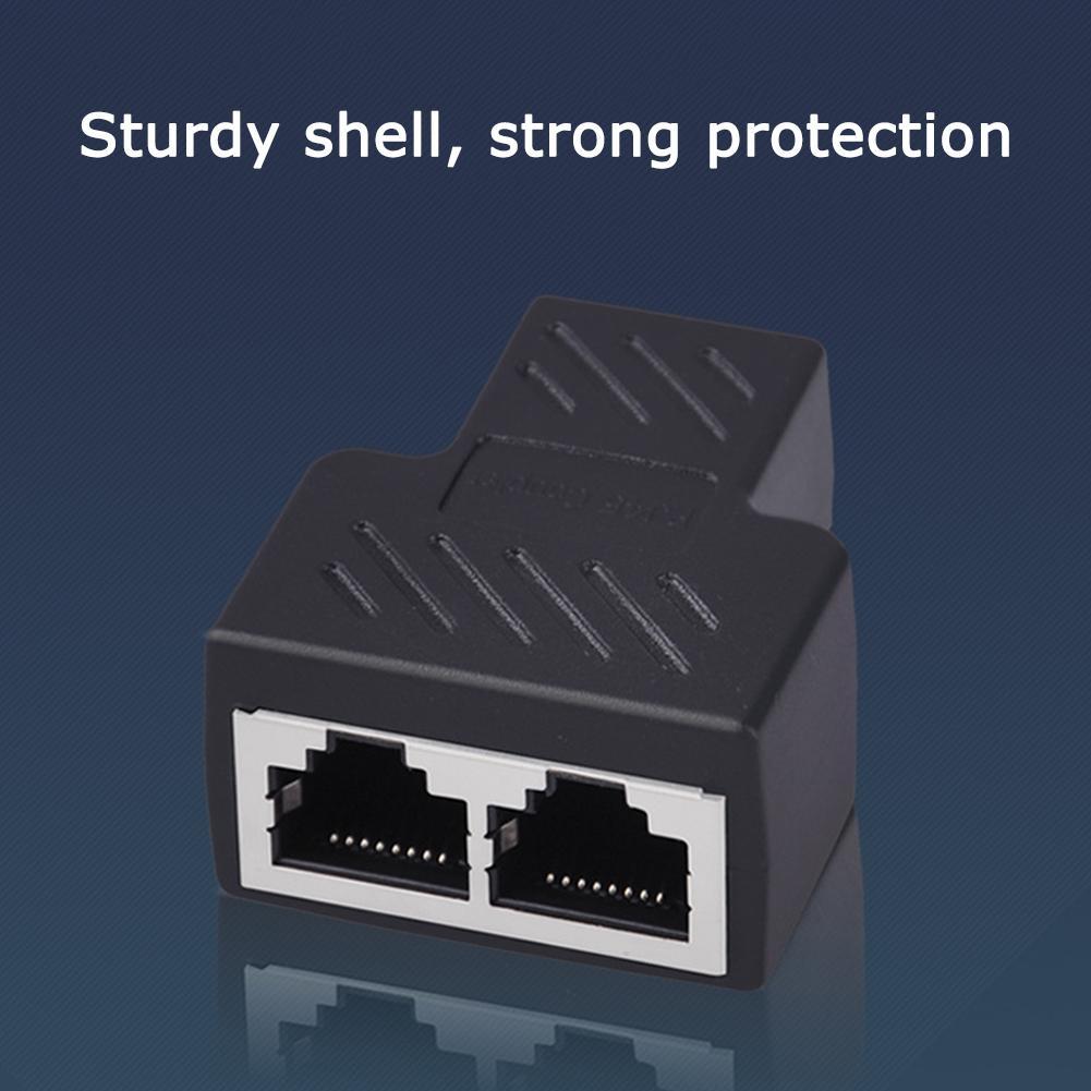 1 To 2 adapter For Ethernet Cable Splitter Rj45 8P8C PC Version Simultaneous Internet Access IPTV Broadband Three Way Connect