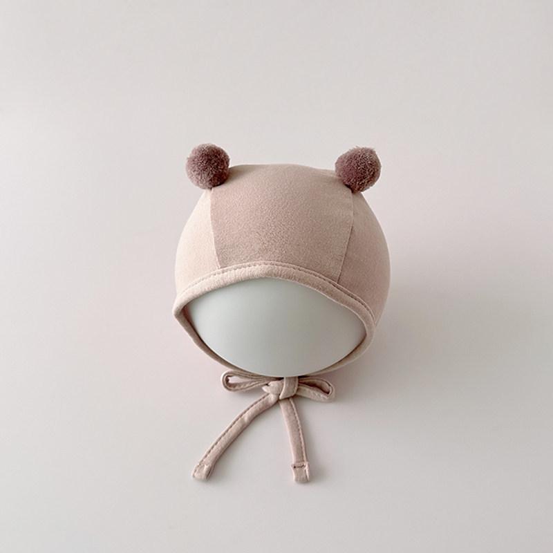 Шапка-ушанка с помпоном для младенцев и малышей - Тонкая, в корейском стиле, для мальчиков и девочек (Весна осень)