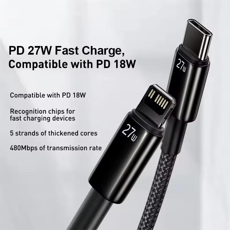 Для Apple PD 27W USB C зарядный кабель для iPhone 14 13 12 11 Pro Max Mini X XS XR 7 8 Plus быстрая зарядка кабель Type C аксессуары