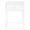 Bedside Table - EBUY24 - Vita - White - 1 Drawer - Metal - Easy Assembly