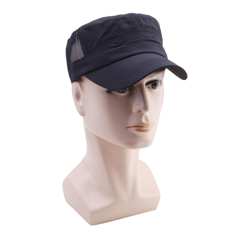 Быстросохнущая кепка, летняя сетчатая пористая плоская верхняя часть, защита от солнца и солнцезащитная кепка с утиным язычком, простые универсальные повседневные шляпы