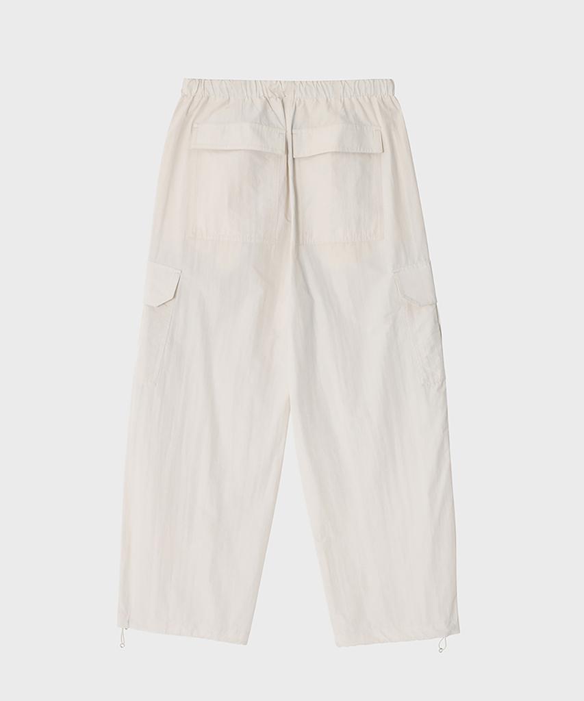 NOIRER FOR WOMAN Cotton-Nylon Parachute Pants (Cream)