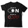 Music Tshirt Music On World Off Unisex and Kids Hi Fi Concert Stereo Musician
