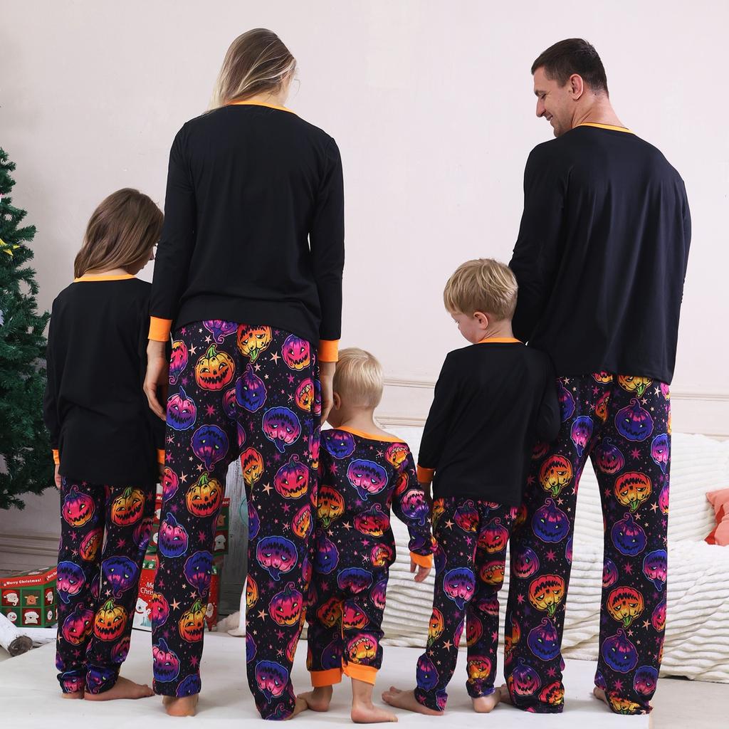 Комплект из топа и брюк с длинными рукавами и принтами для всей семьи Одинаковые комплекты для всей семьи