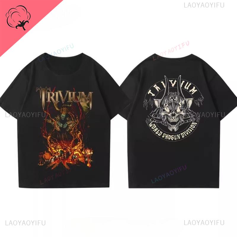 Trivium Футболка Ascend Above The Ashes Тур 2025 Футболка Двусторонняя Печать Хлопок Винтаж Хэви-метал Группа Рок-музыка Футболка