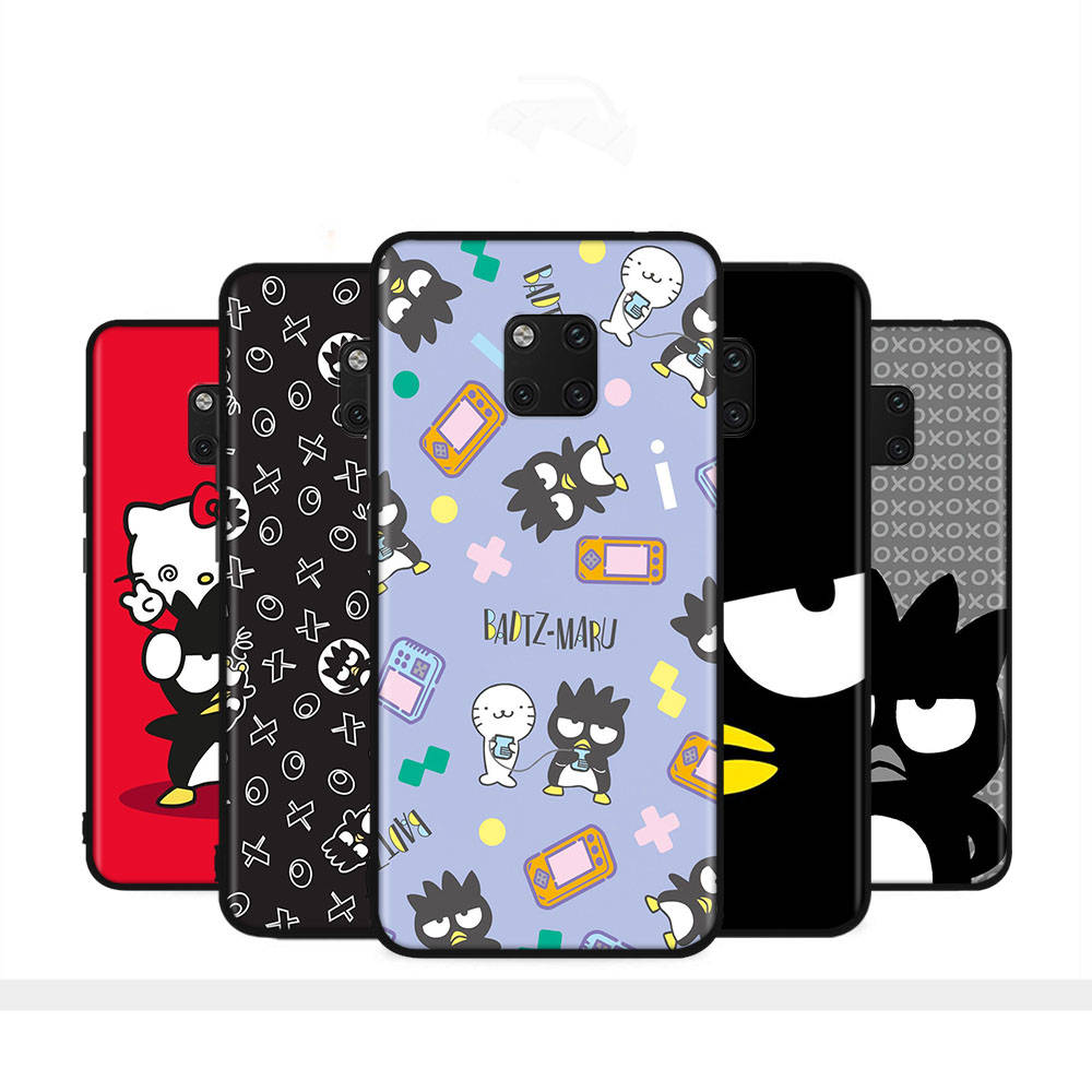 Чехол HK24 Badtz Maru Cartoon Black Sofe для iPhone 16 15 Plus 14 13 Pro 8 SE XR XS Max P30 Nova 5T Y5P Y6 Y7 Y8P Y9 Realme C30 C33 C31 VIVO Y36 V27
