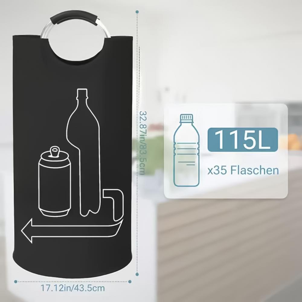 Bottles Collection Container Oxford Cloth Storage Bags 115L Indoor Can Glass Recycling Bin for Kitchen Home Garage Pantry Office