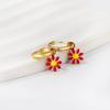 Cross-border European American Colorful Daisy Flower Stud Earrings - Simple Sweet Christmas Design