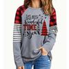 2025 Autumn & Winter Women's New Casual Crew Neck Long Sleeve Top 3D Christmas Pattern