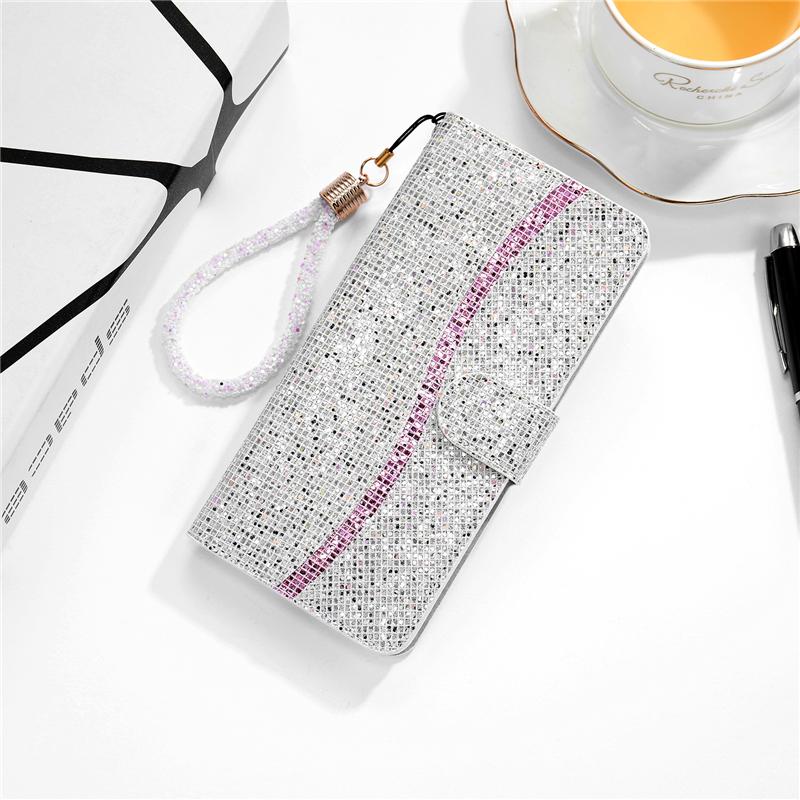 Чехол-книжка из блестящей кожи для iPhone 13 11 12 14 15 16 17 Pro XS Max Mini XR X 8 7 Plus SE 2020 2022 SE3 Air 16E 17E