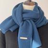 Women's Winter Knitted Scarf Solid Color Small Scarf Trendy Korean Thickened Warm Versatile Long Neck