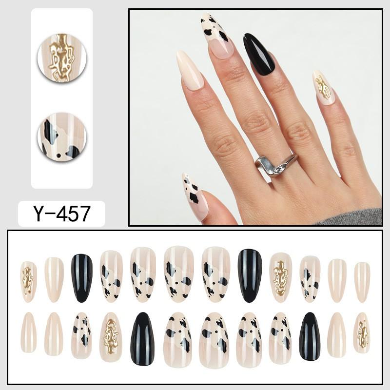 Short Press-On Nails Set With Floral Design Minimalist False Women Wearable Nail Tips In Multiple Colors