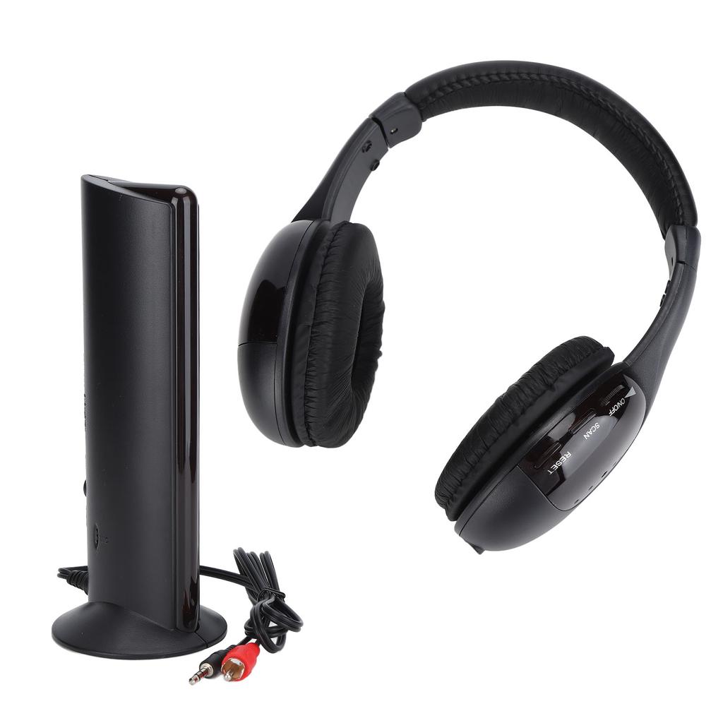 5 In 1 Wireless Headphones HiFi Deep Bass FM Radio Over Ear Headphones with Monitoring for PC TV
