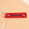 Car Keychain Embroidery Diver Keychains Tag Key Holder Fobs Atv Keyring Bag Luggage Tag Travel Scuba Diving Backpack Bag Flag