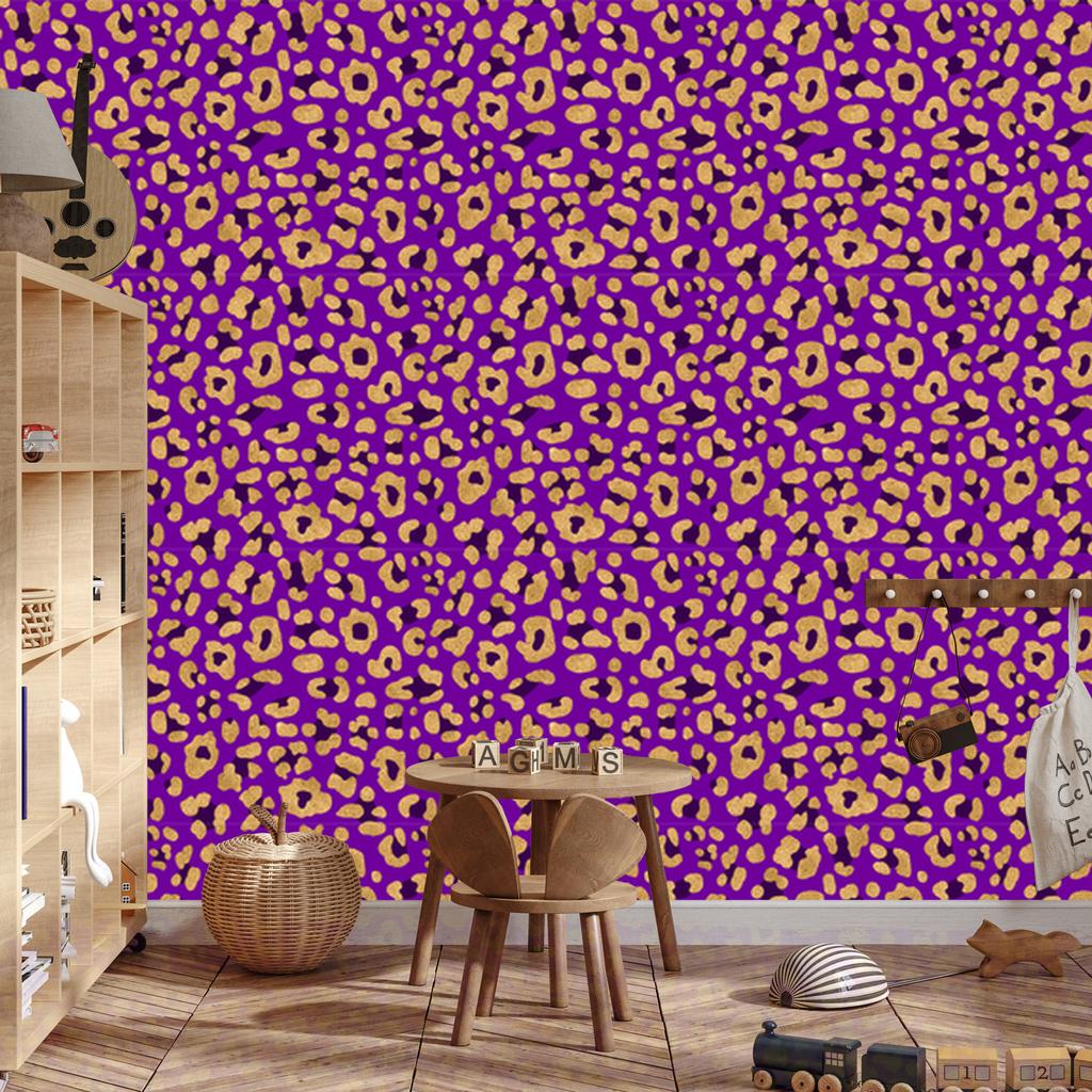 Purple Animal Skin Wallpaper Purple and Gold 50x1000