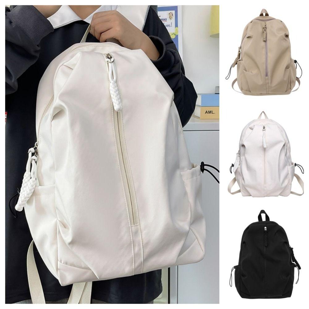 High Capacity Trendy Ins Backpack Multi-pocket School Bags Female Junior High School