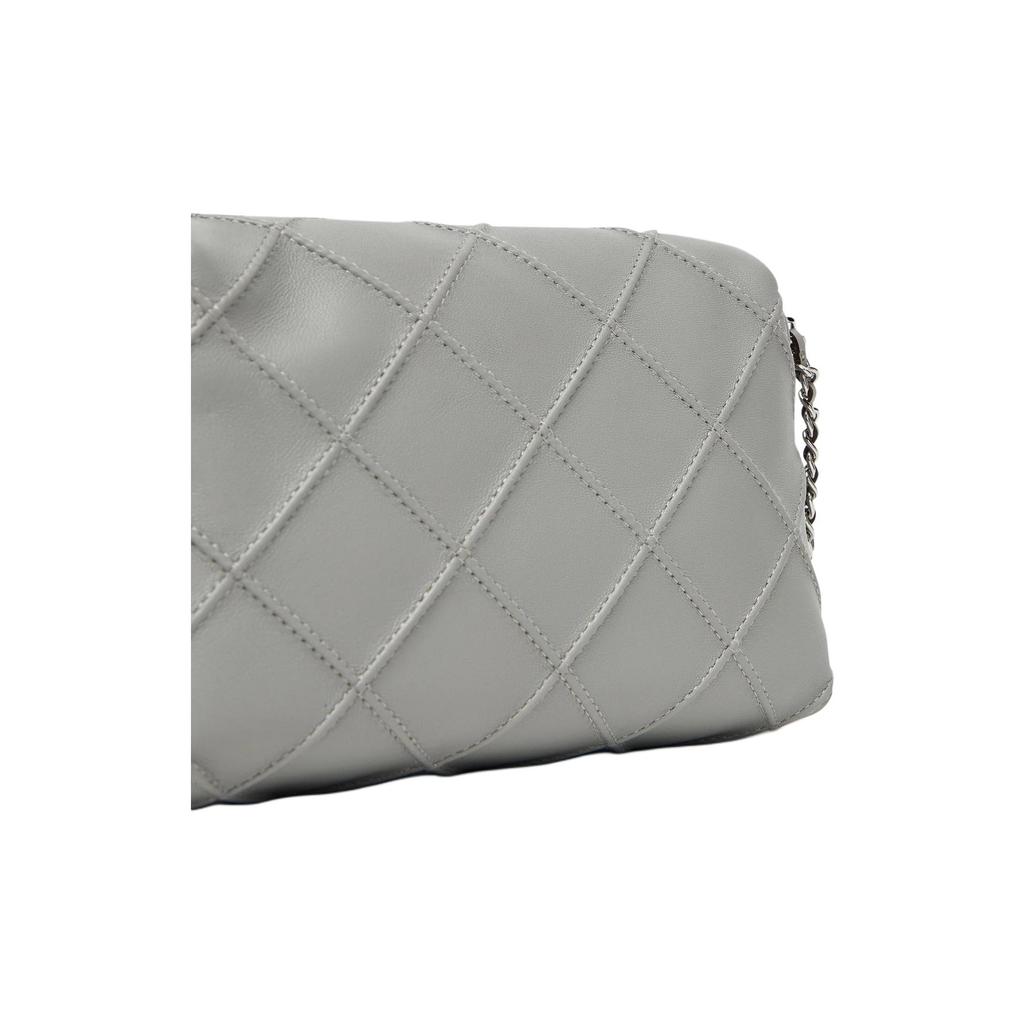 Tory Burch Fleming Hanging Logo Quilted Leather Mini Crossbody Bag Women bags Gray 169226-020