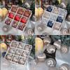 Hand-Painted Christmas Ball Ornament Set – Decorative Thread Balls for Holiday Decor
