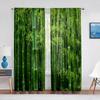 Green Bamboo Forest Exotic Jungle Sheer Voiles Curtain for Living Room Bedroom Drape Kitchen Window Tulle Curtains Home Decor