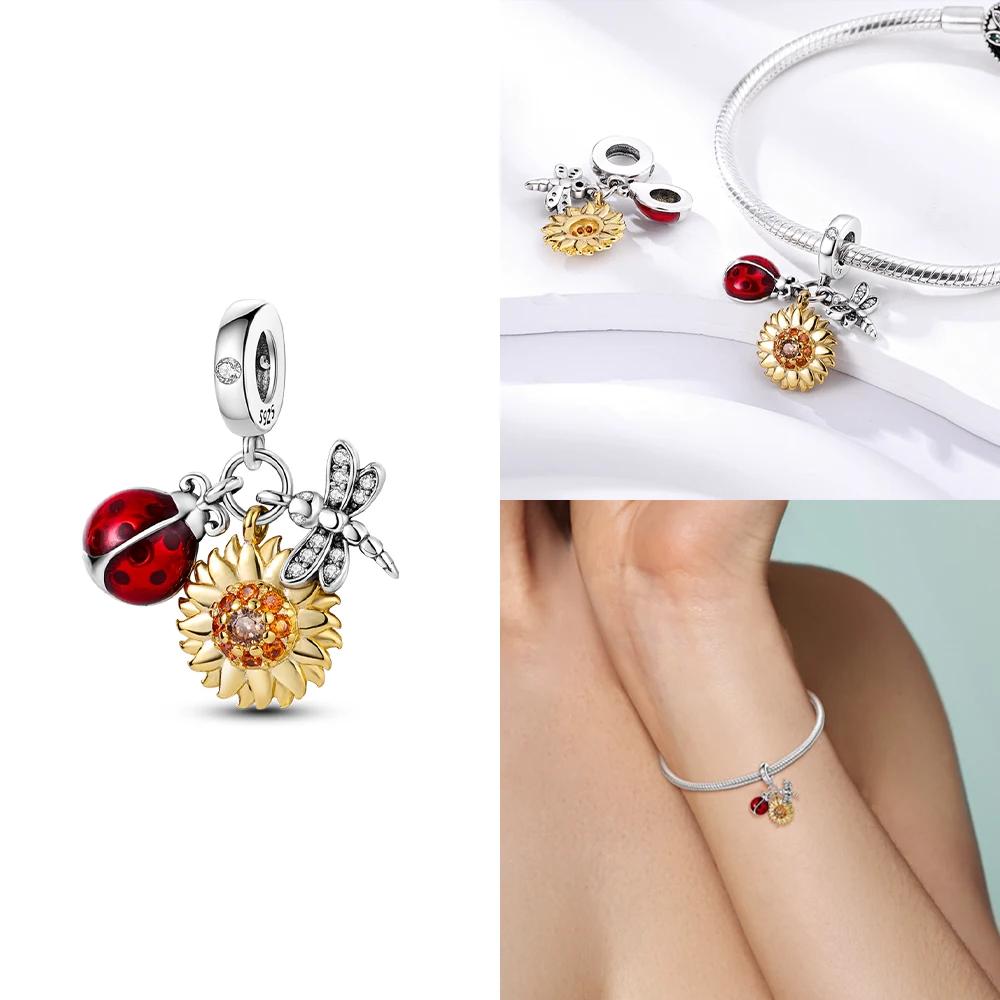 Pink Butterfly Luminous Firefly Dangle New Copper Charms Bead Fit Bangle Bracelet Necklace Diy Jewelry Women Gift