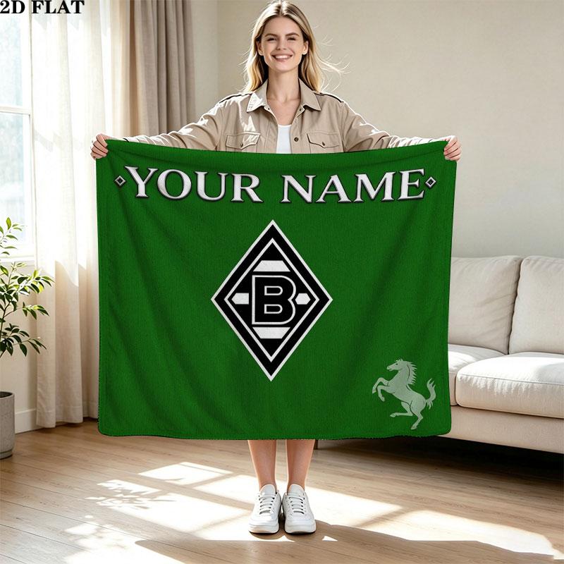 1PC Borussia Custom Name Patterned Flannel Blanket Suitable For All Seasons for Home Decor Warmth and Comfort Gifts Holiday Present
