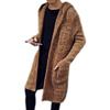 Men Hooded Jacket Long Knitted Cardigan Coats Solid Color Sweater Coats Autumn Knitted Jacket