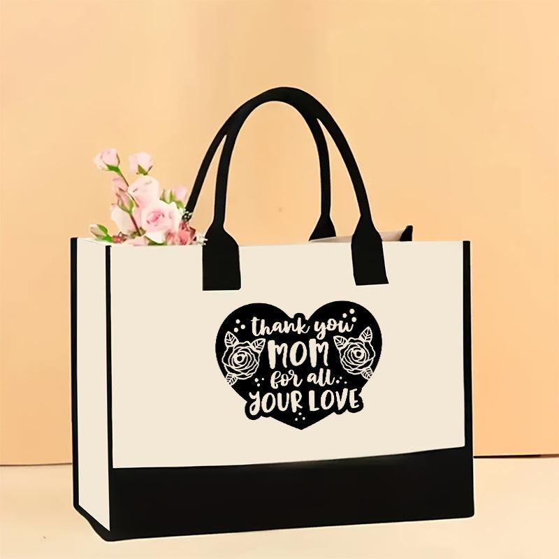 Холщовая сумка через плечо, большая вместительная сумка с принтом, женская модная легкая портативная сумка для подарков и покупок