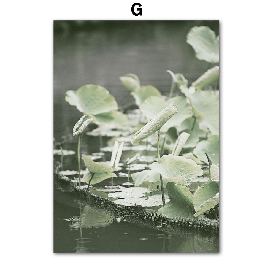 Храм пруда с лотосом, зеленый тростниковый мост, настенная живопись на холсте, постеры на скандинавскую тему и принты, домашний декор, китайские картины для гостиной