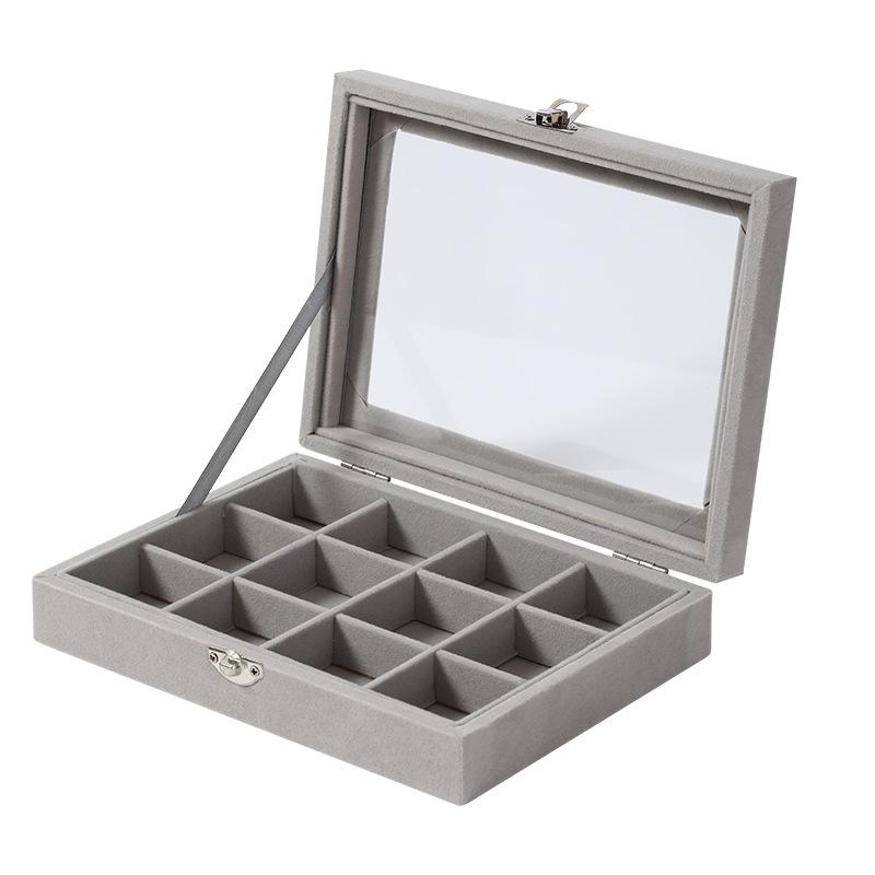 Premium Large Capacity Jewelry Box Flannel Jewelry Box Ring Necklace Jewelry Earrings Storage Box