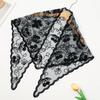 Solid Color Foulard Bandana Embroidery Hair Scarf Headband New Lace Scarf  Women