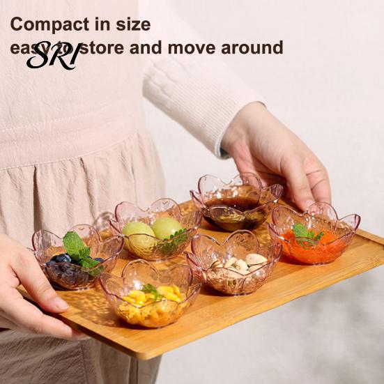 Japanese Style Sauce Bowl 5Pcs Sakura Dipping Dish PP Condiment Plate for Sushi Hot Pot BBQ Nesting Bowls BPA-Free Stackable And Cold Holder