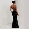 Женское strapless вышитое цветочное облегающее длинное платье Желтое вечернее платье