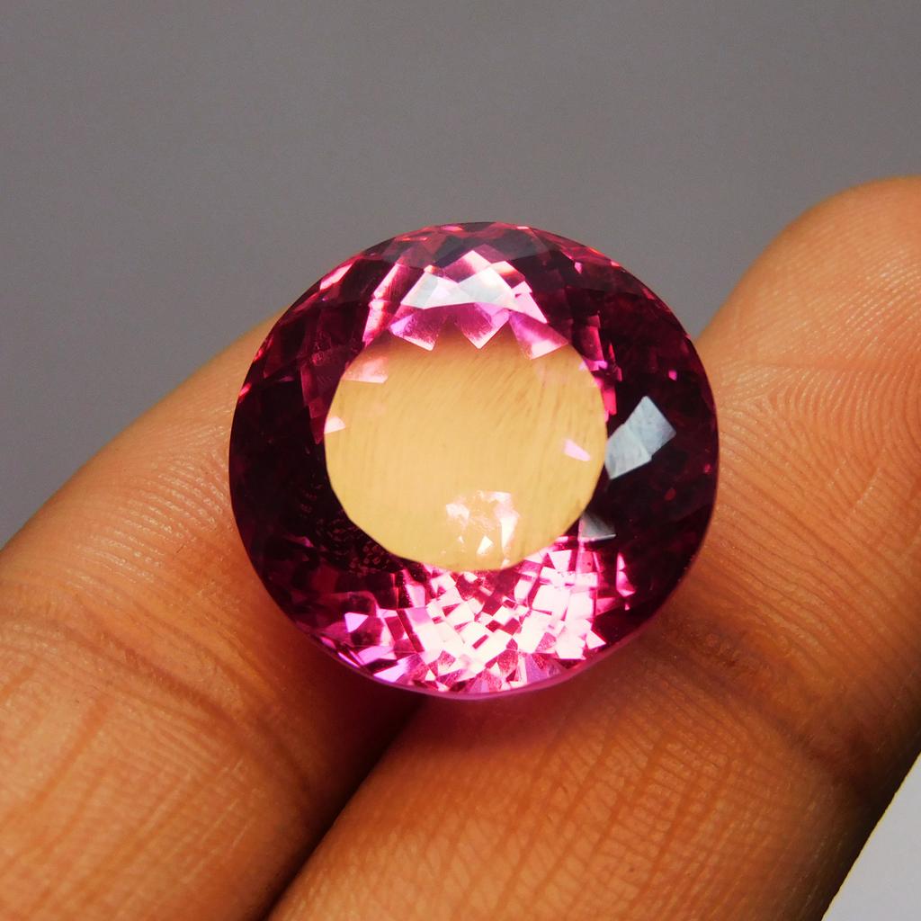 Gorgeous Natural Tourmaline Pink 23.95 Ct Loose Gemstone CERTIFIED Round Cut