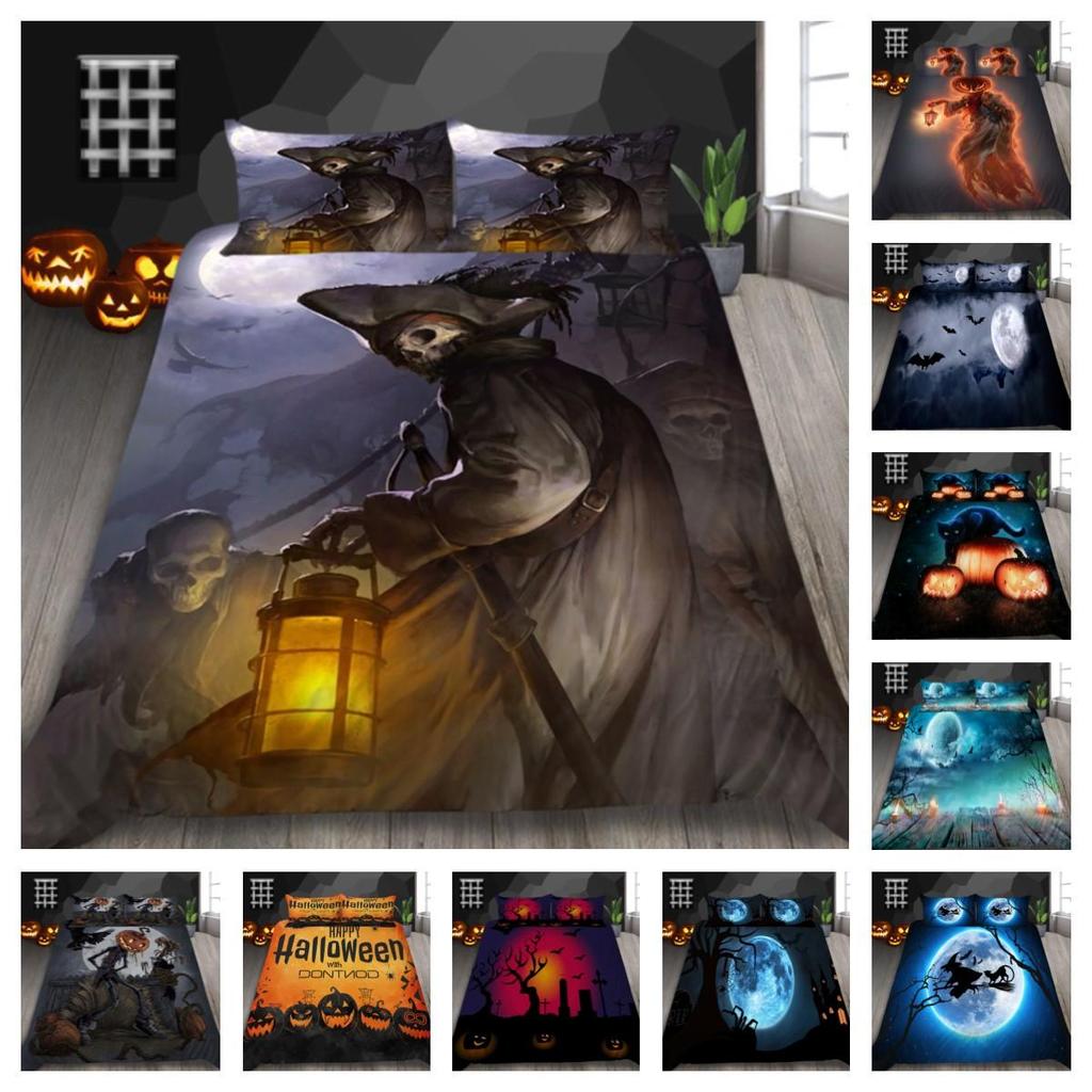 Комплект постельного белья для Хэллоуина, домашний текстиль, уникальный дизайн, пододеяльник для детей-подростков, постельное белье королевского размера, мягкий пододеяльник