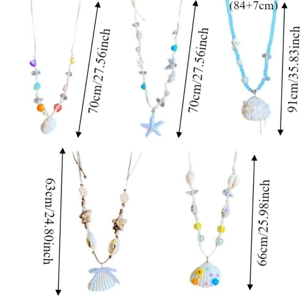 Pearl Shell Starfish Necklace Summer Sea Series Starfish Beach Neck Chain Daily