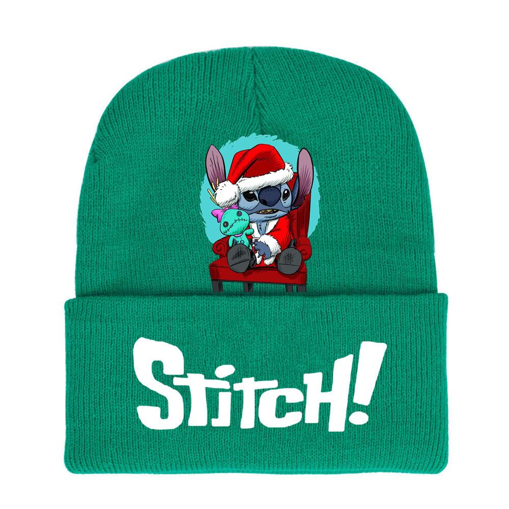 Disney Stitch Knit Beanie Winter Hat With Rolled Brim For Christmas Gifts Adults