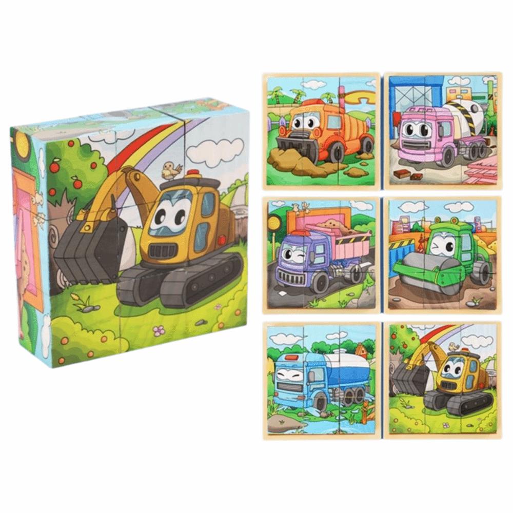 Educational Jigsaw 3D Cube Puzzle Dinosaur Montessori Wooden Puzzle Bricked Up STEM Learning Magnetic Puzzle Table Game