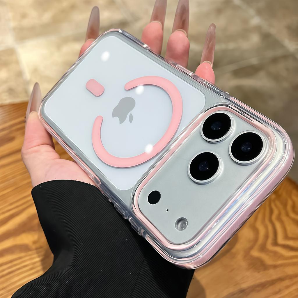 Применимо к чехлу для мобильного телефона iPhone17PROMAX прозрачный ледяной кристалл двухцветный магнитная защелка Apple 16 подушка безопасности противоударный 15 чехол