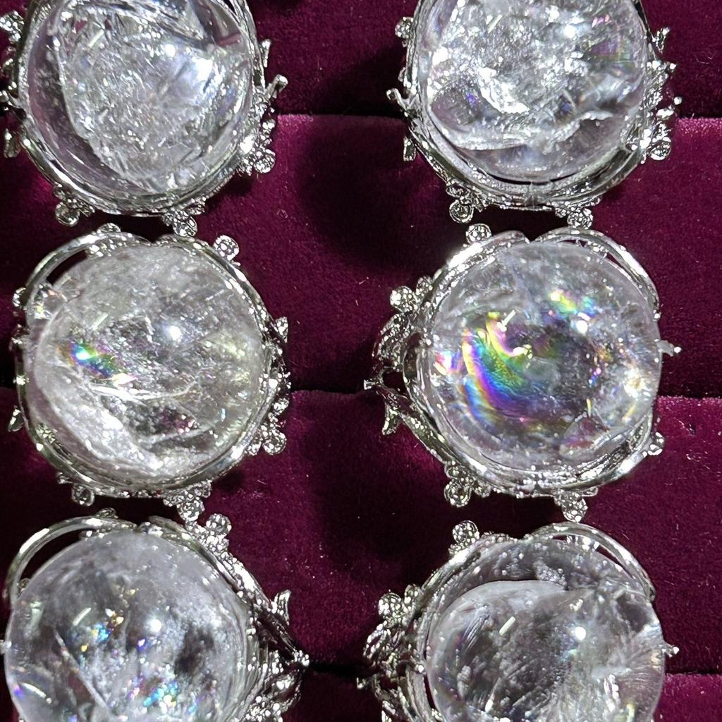 Кольцо из натурального радужного белого кристалла Натуральный кристалл Белый кристалл Подарок