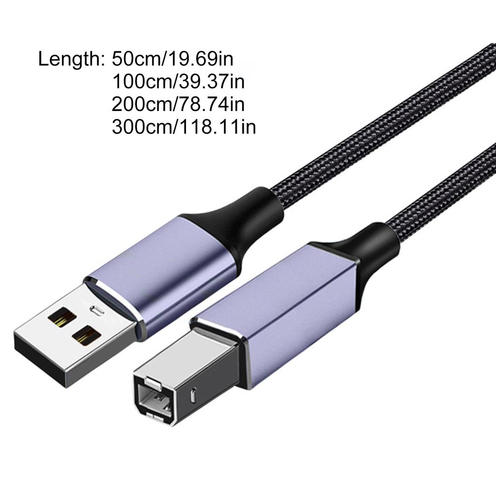 Нейлоновый плетеный шнур USB 2.0 - USB B для принтера с высокой скоростью передачи данных для ПК, ноутбука, принтера, сканера, контроллера