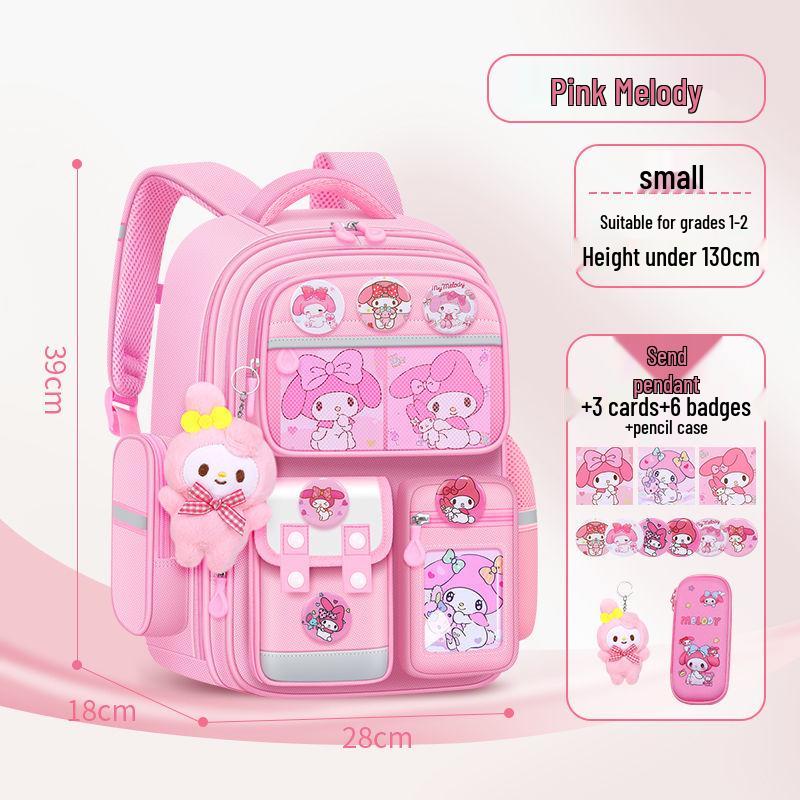 Kuromi Spine Protection Backpack for Grades 3-6 Girls