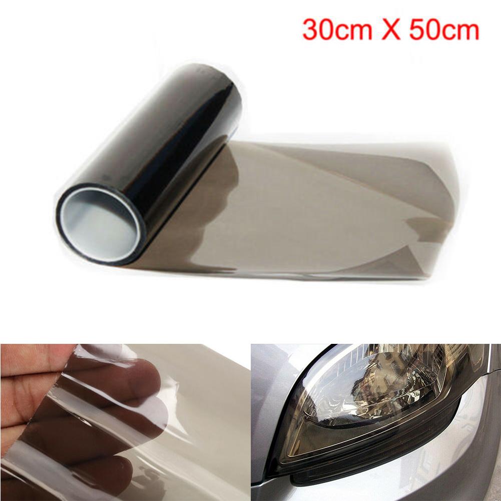 Глянцевая прозрачная светло-черная дымчатая ПВХ-пленка для фар, задних фонарей, пленка для обертывания, наклейка на автомобиль, стайлинг 30X200 см