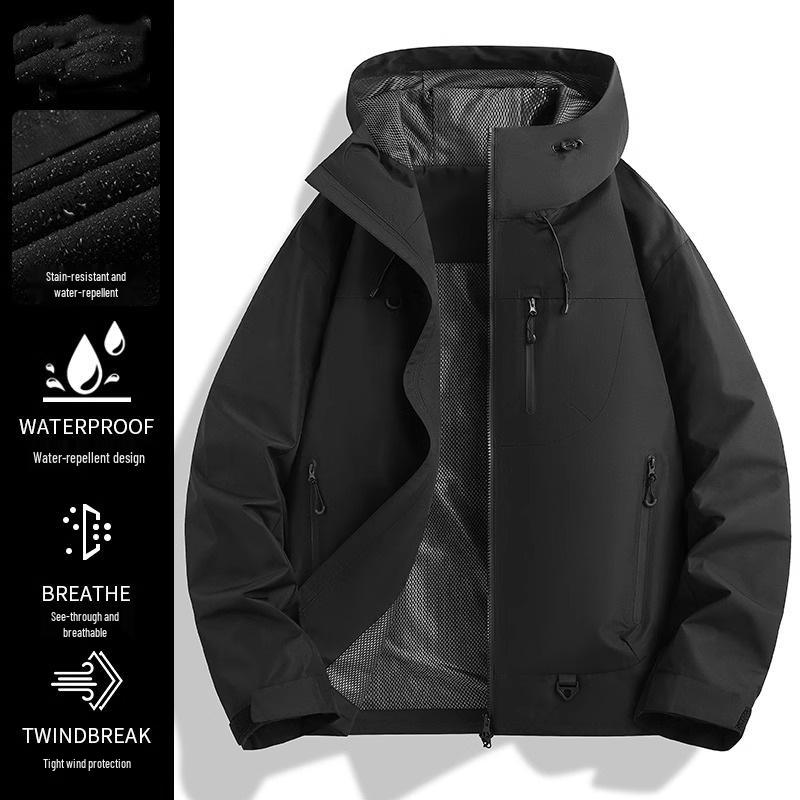Женская и мужская водонепроницаемая ветрозащитная дождевая куртка с капюшоном 2025 - Новый весенне-осенний костюм для альпинизма на открытом воздухе