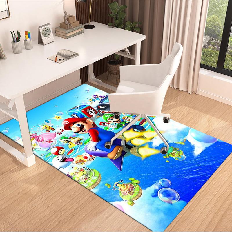 Super Mario Adventure Carpet For Playroom Bedroom Living Room Sofa Home Decorkids Game Area Rug Nonslip Floor Mat