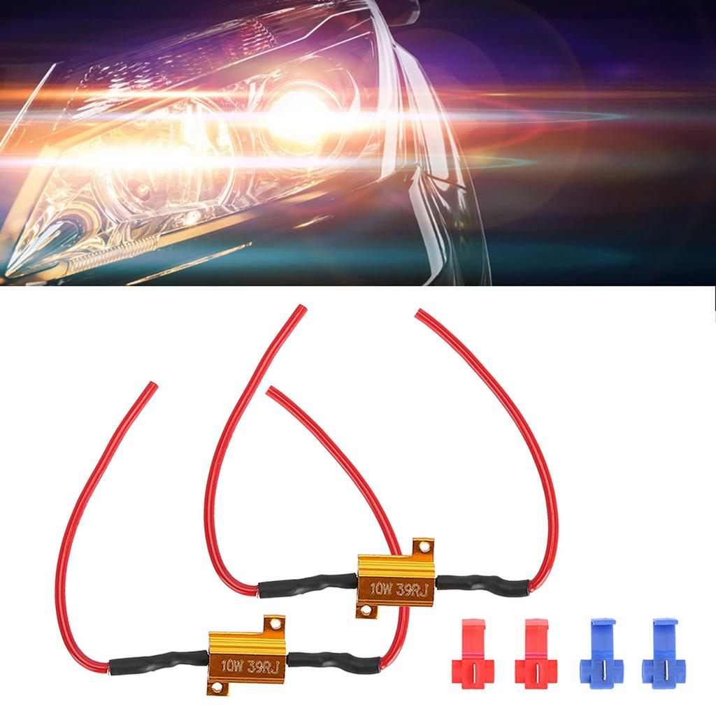 2 шт. Автомобильный светодиодный декодер Anti Hyper Flash No Error проволочный нагрузочный резистор 10 Вт 39 Ом